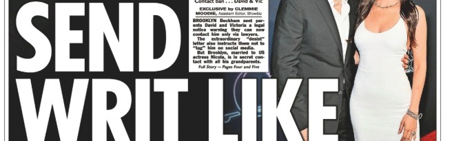 决裂！太阳报：长子向小贝和维多利亚发函，称双方只通过律师联系